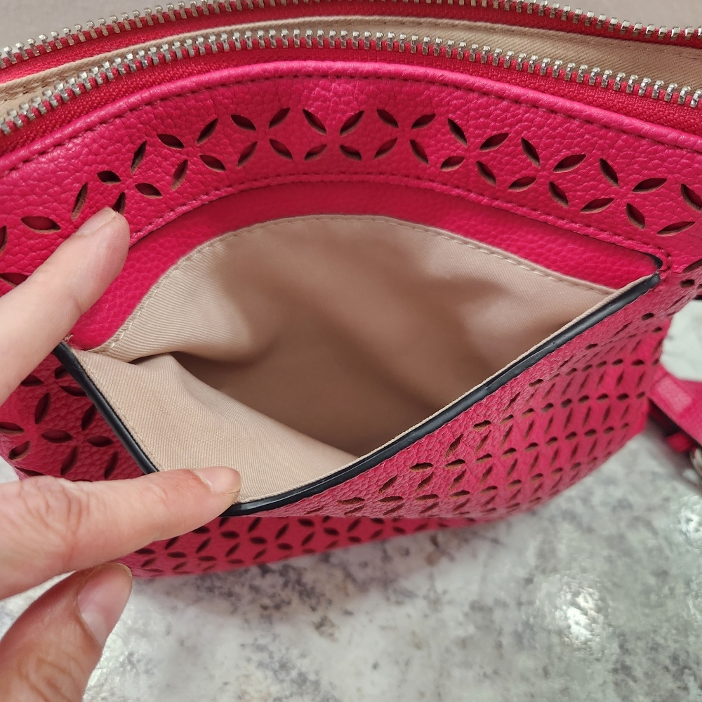 Dana Buchman Pink Eyelet Crossbody Purse - Picture 12 of 16